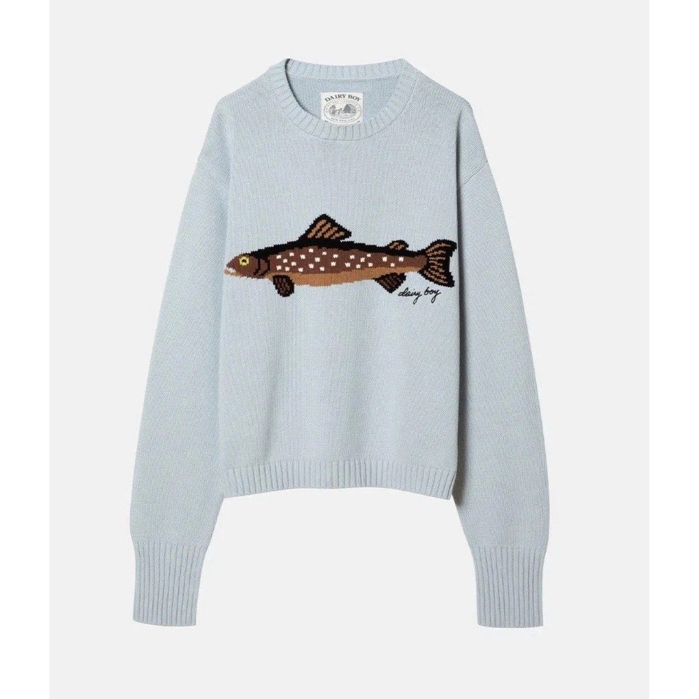 The Fisherman's Daughter Sweater from Dairy Boy Bluepoint Size Large L NWT - Picture 4 of 6